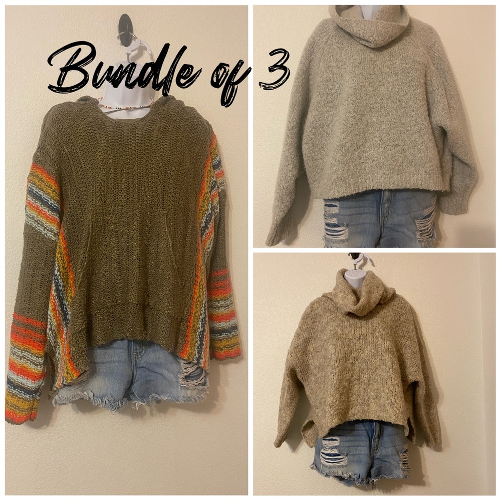 Bundle of three Large Cowell neck sweaters
